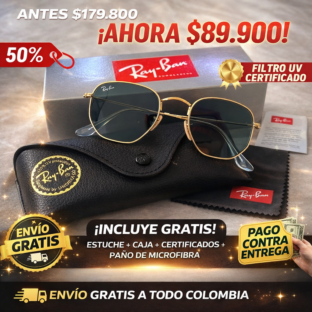 📍Lentes De Sol Hexagonales Unisex RB®😍