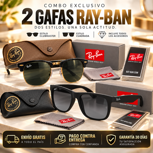 ✨ Combo 2x1 Gafas Justin + Club Master 🕶️ Dos clásicos, una sola compra